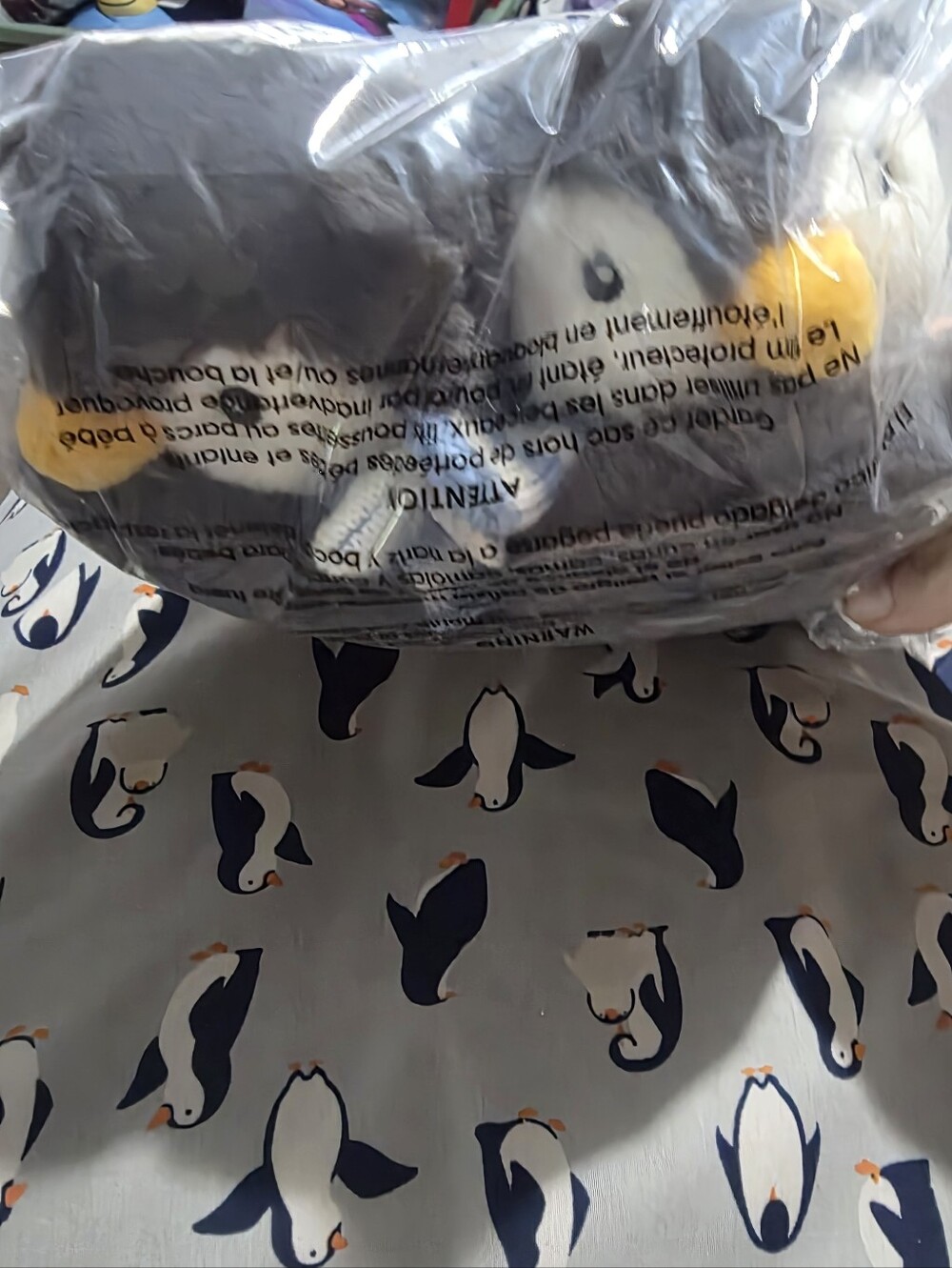 Wondershop Plush Penguin Backpack – Gray, White, Yellow